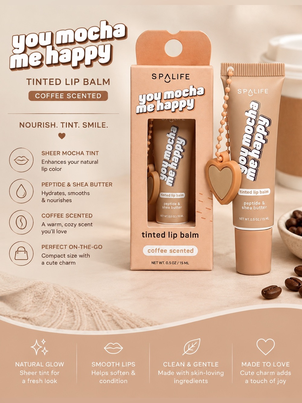 Alife U Mocha Me Happy Tinted Lip Balm - mocha brown